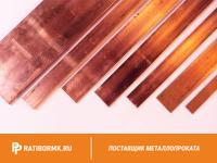 Полоса медная 100х12,5 мм М1Т ГОСТ 434-78
